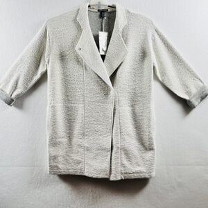 NWT Eileen Fisher Tencel Textured Jacquard Knit Kimono Asymmetrical Jacket XS